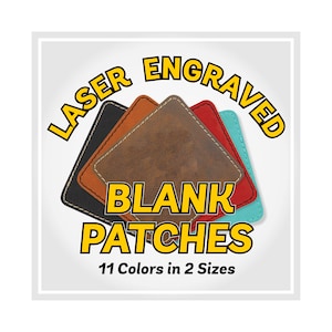 Set of 5 Blank Square Heat Apply Laserable Leatherette Patches