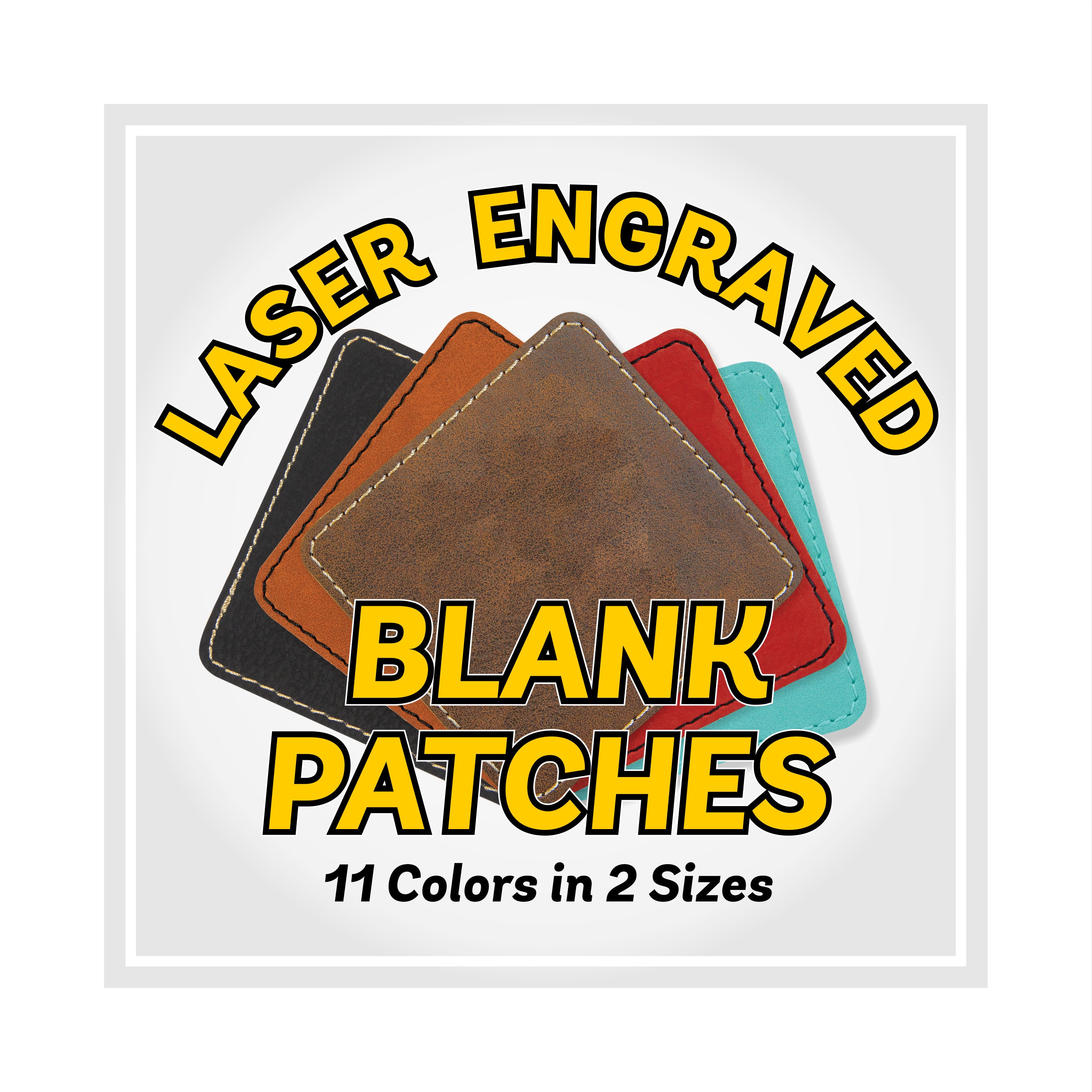 Small Rectangle Laserable Leatherette Patch With Heat Applied