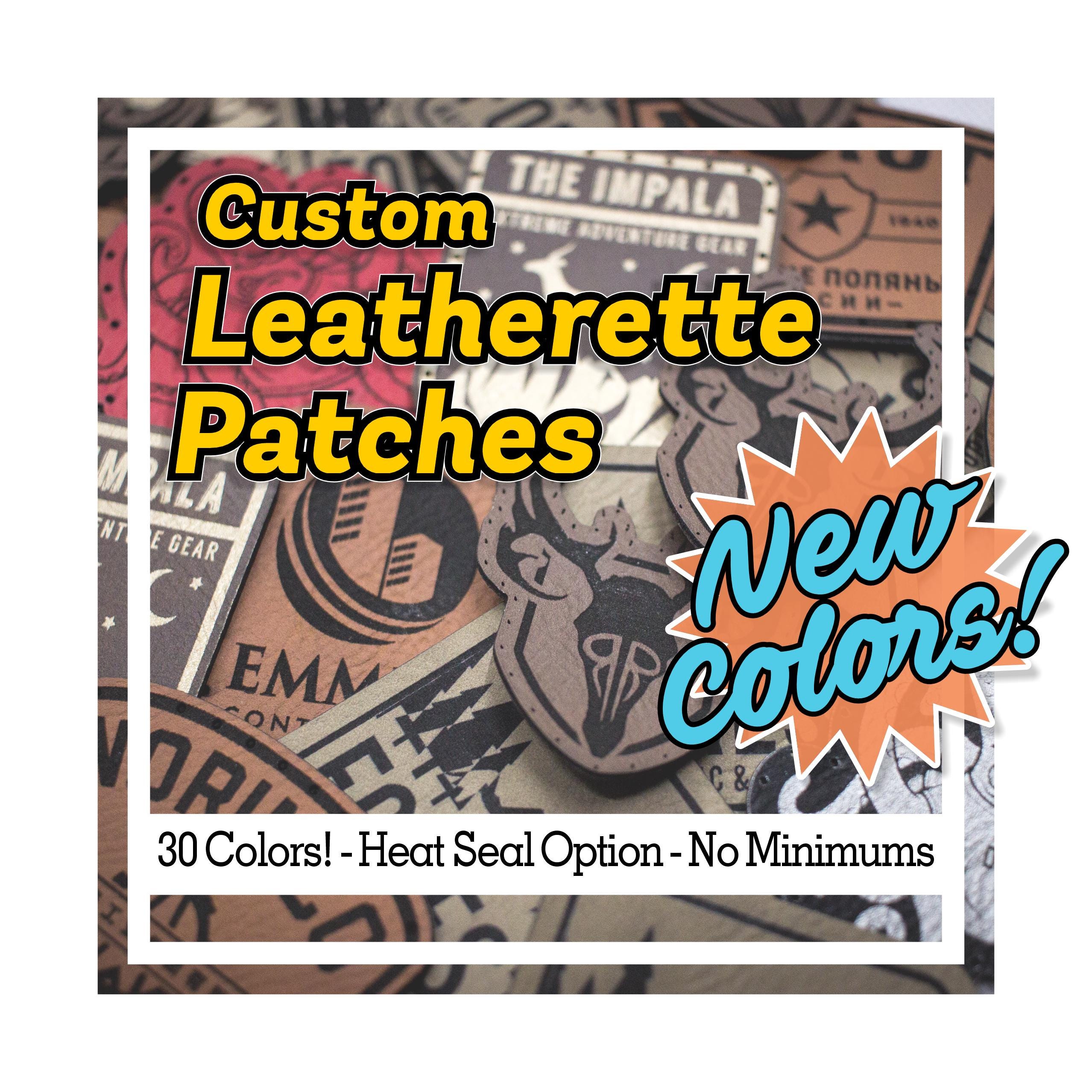 Custom Logo Leatherette Patches | Multiple Colors | No Minimum | Mockup Included