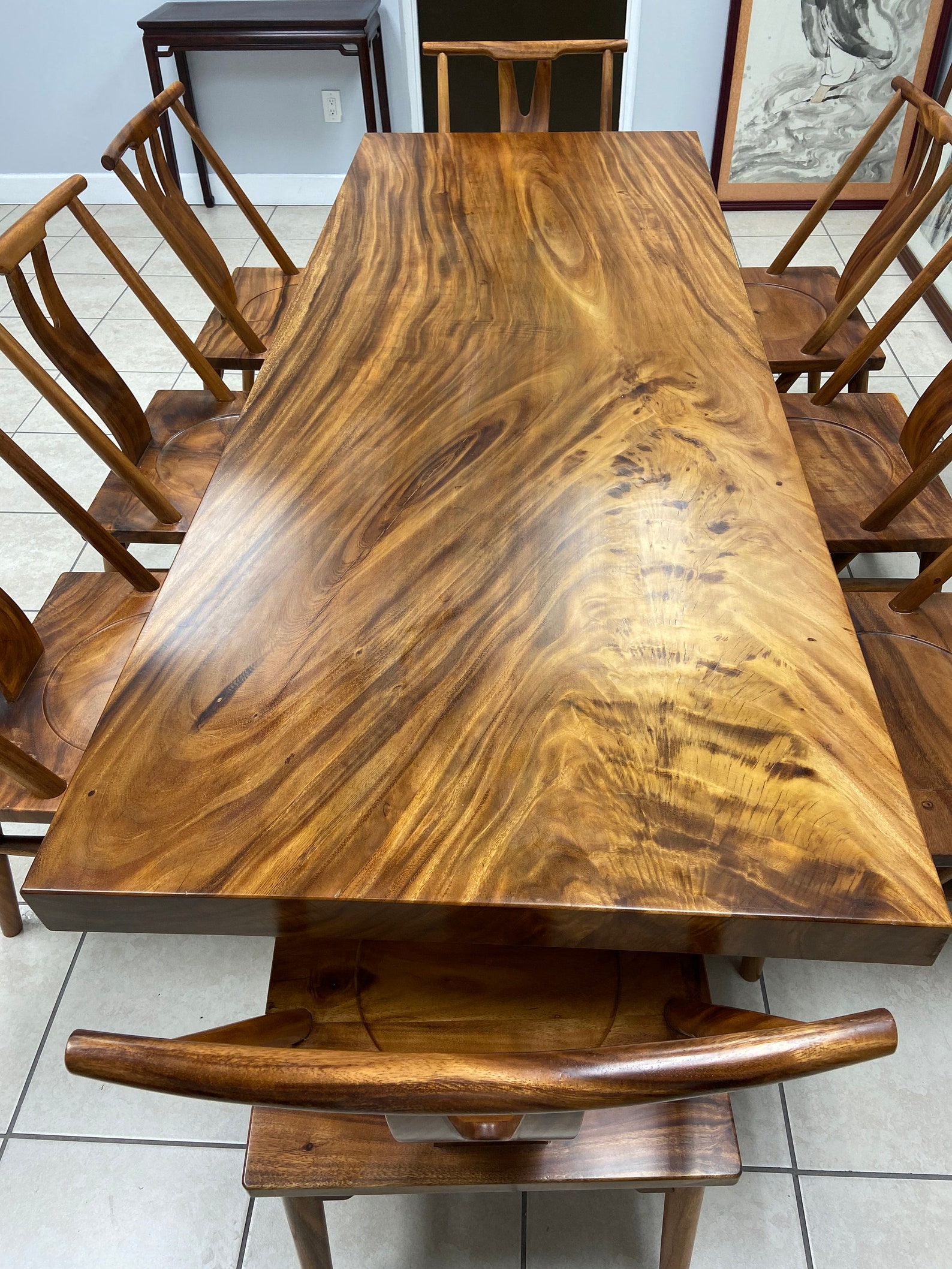 Live Edge Dining table Acacia Solid Wood Slab Etsy