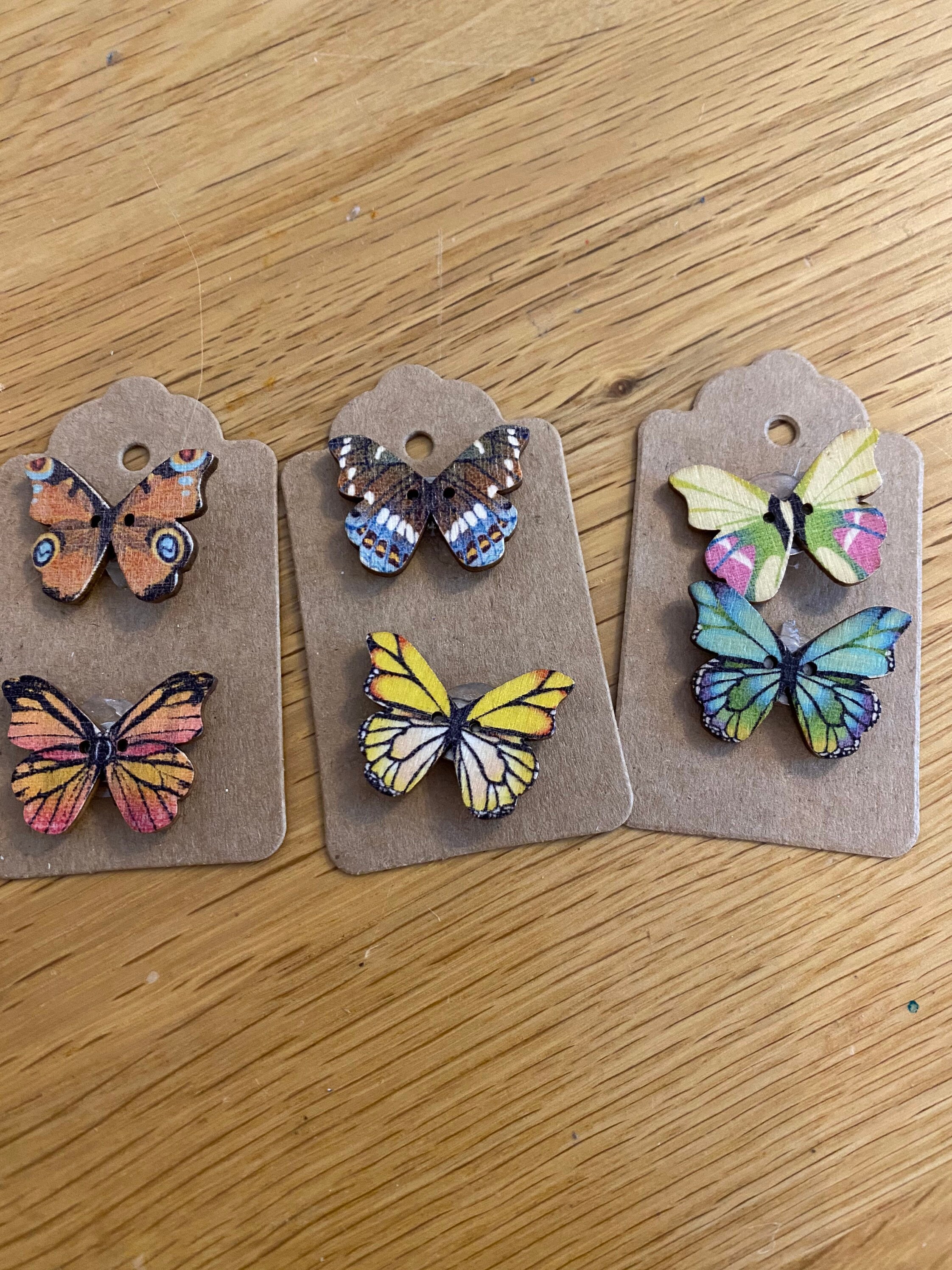6 X Beautiful Wooden Butterfly Fridge /needle Minders Etsy UK