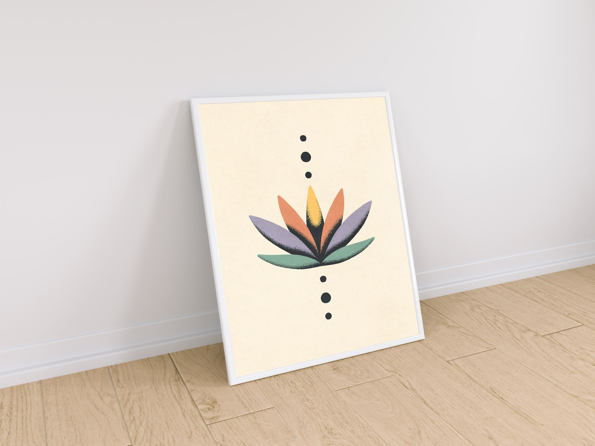 Printable Lotus Art Print Vintage Wall Decor Illustration for Yoga and ...