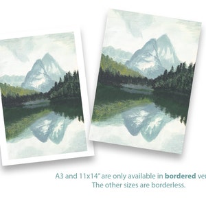Printable Mountain With Pine Trees Forest and Lake Scenery Painting ...