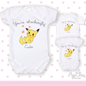 You are Shockingly Cute Baby Bodysuit, Snor Lax Bodysuit PIKA Bodysuit, Gift for loving parents of Little Sleepy Ones Valentine’s Day Gift