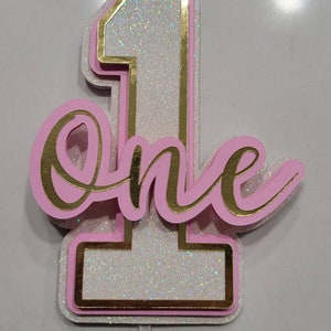 One cake topper, 1st birthday cake topper,  1st birthday party, birthday decor, custom cake topper
