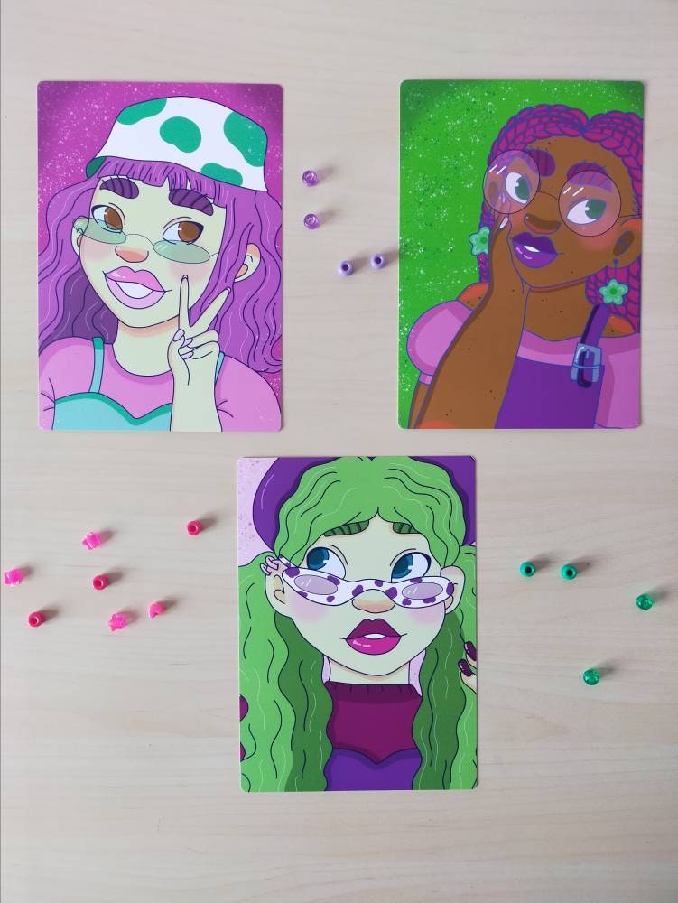 Y2K Girls Set Art Prints Art Print Set Cute Art Print Fashion Girls