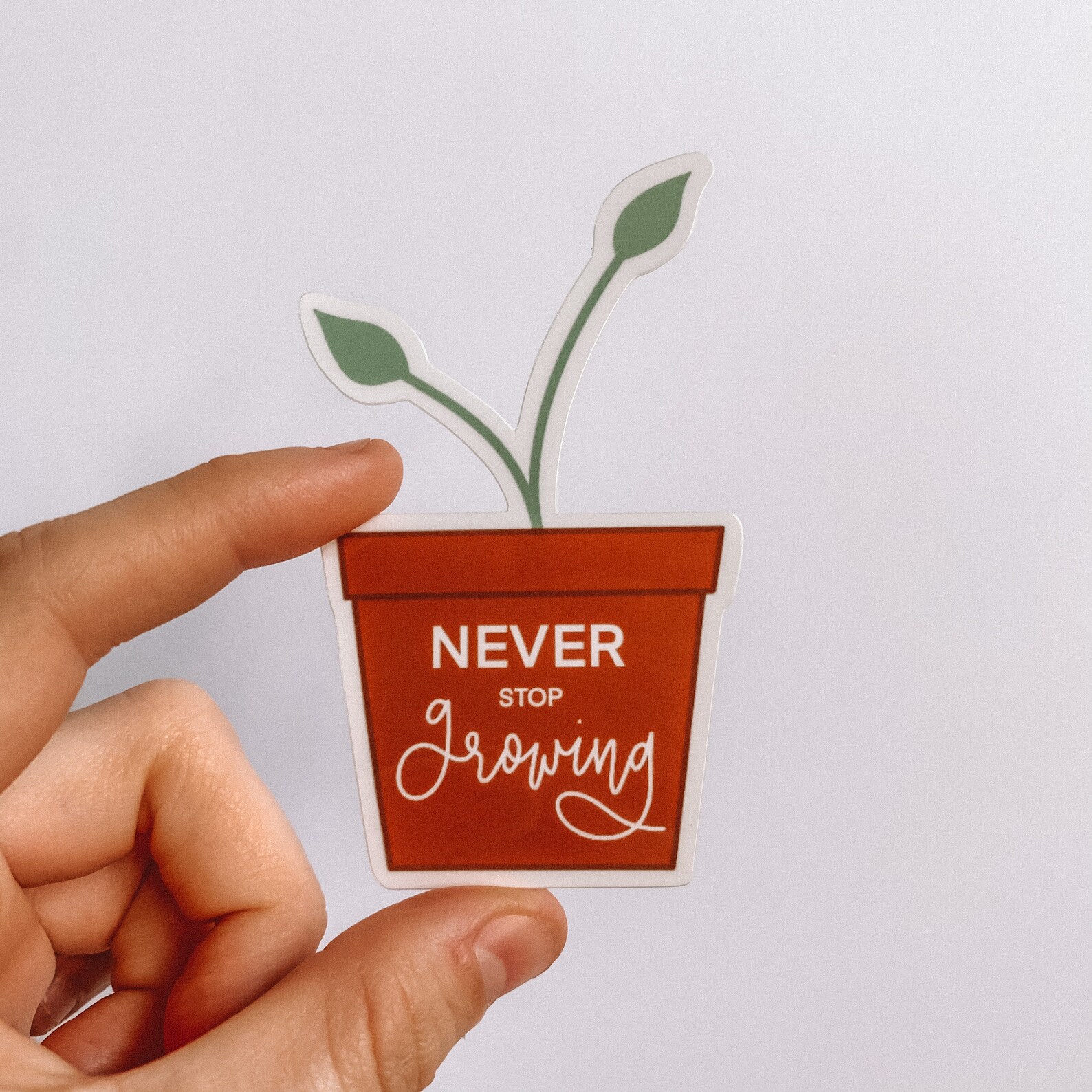 Never Stop Growing StickerMotivational Positive Waterproof Etsy