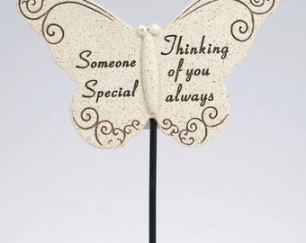 Thinking of Someone Special Butterfly Memorial Tribute Stick Graveside Plaque Cemetery Garden Remembrance