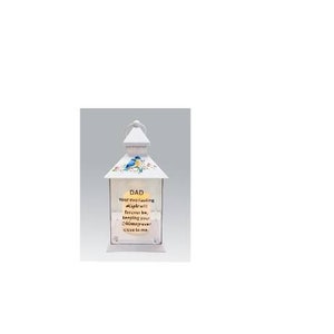 Father's Day Dad Memorial Grave Birds flickering candle Lantern With Timer Battery Operated 25cms Remembrance Cemetery Father's Day image 2