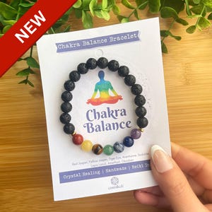 Lava Chakra Balance Crystal Bracelet  - 7 Chakra Healing Bracelet - Rainbow Bracelet - Handmade Gift
