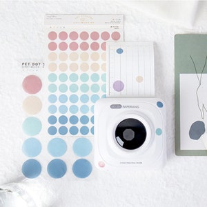 Pet Dot Stickers - Autocollants de tempérament frais - Décoration de cartes bleu clair et brun - Autocollants de planificateur - Scrapbooking - 3 feuilles