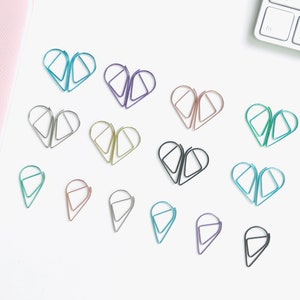 Cute Waterdrop Paper Clips - Kawaii Tear drop Book Marker - Page Marker - School Supplies - Office Supplies - Pack of 10