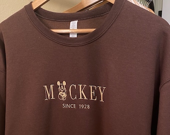 Vintage 1928 Mouse Embroidered Crewneck