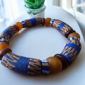 Handmade Krobo Bead Bracelet: African Recycled Glass, Fair Trade Ghana