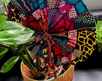 African Print Fan / Ankara Fan / Handmade Fan / Foldable Fan/Kente Fan / African Print Foldable Fan/Portable Fan/Vibrant Colored Fans/Ghana