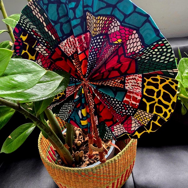 African Print Fan / Ankara Fan / Handmade Fan / Foldable Fan/Kente Fan / African Print Foldable Fan/Portable Fan/Vibrant Colored Fans/Ghana