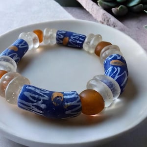 Handmade Krobo Bead Bracelet: African Recycled Glass, Fair Trade Ghana