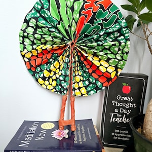 Ankara Fan / African Print Fan / Handmade Fan / Foldable Fan/Kente Fan / African Print Foldable Fan/Portable Fan/Vibrant Colored Fans/Ghana