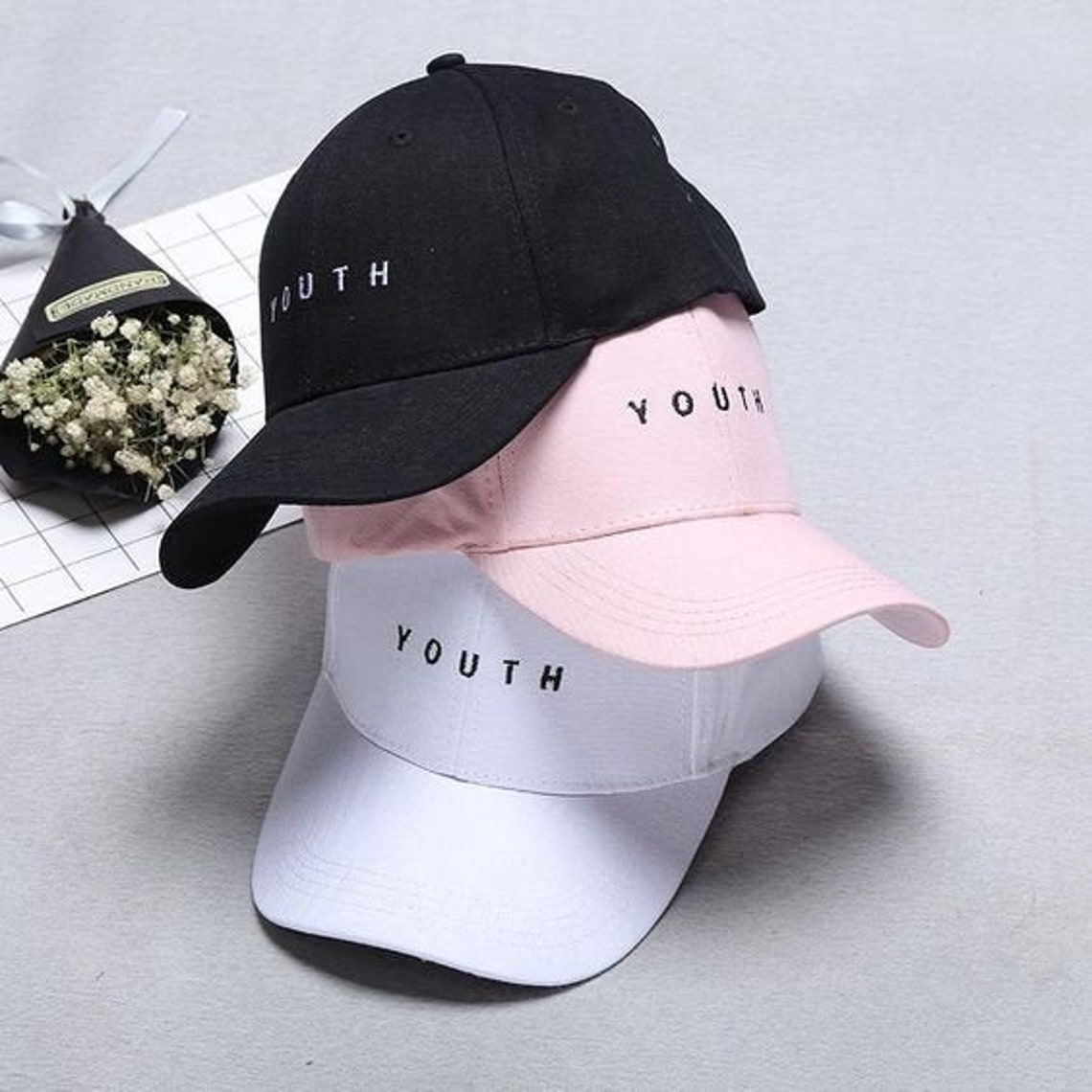 YOUTH. Design Embrodiered Baseball Cap | Etsy