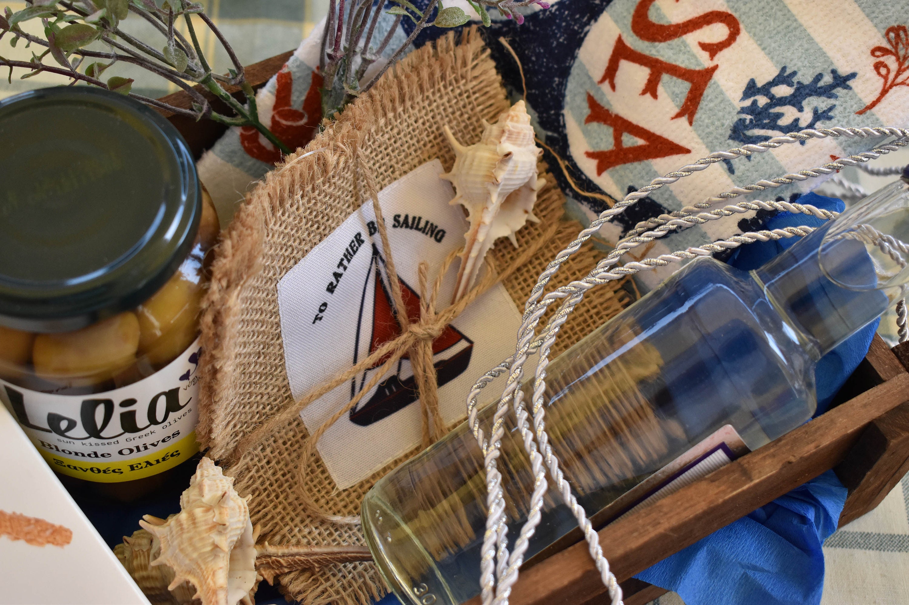 Greek Gift Basket With Meze for 2. Crunchy Bread Ouzo Green Etsy UK