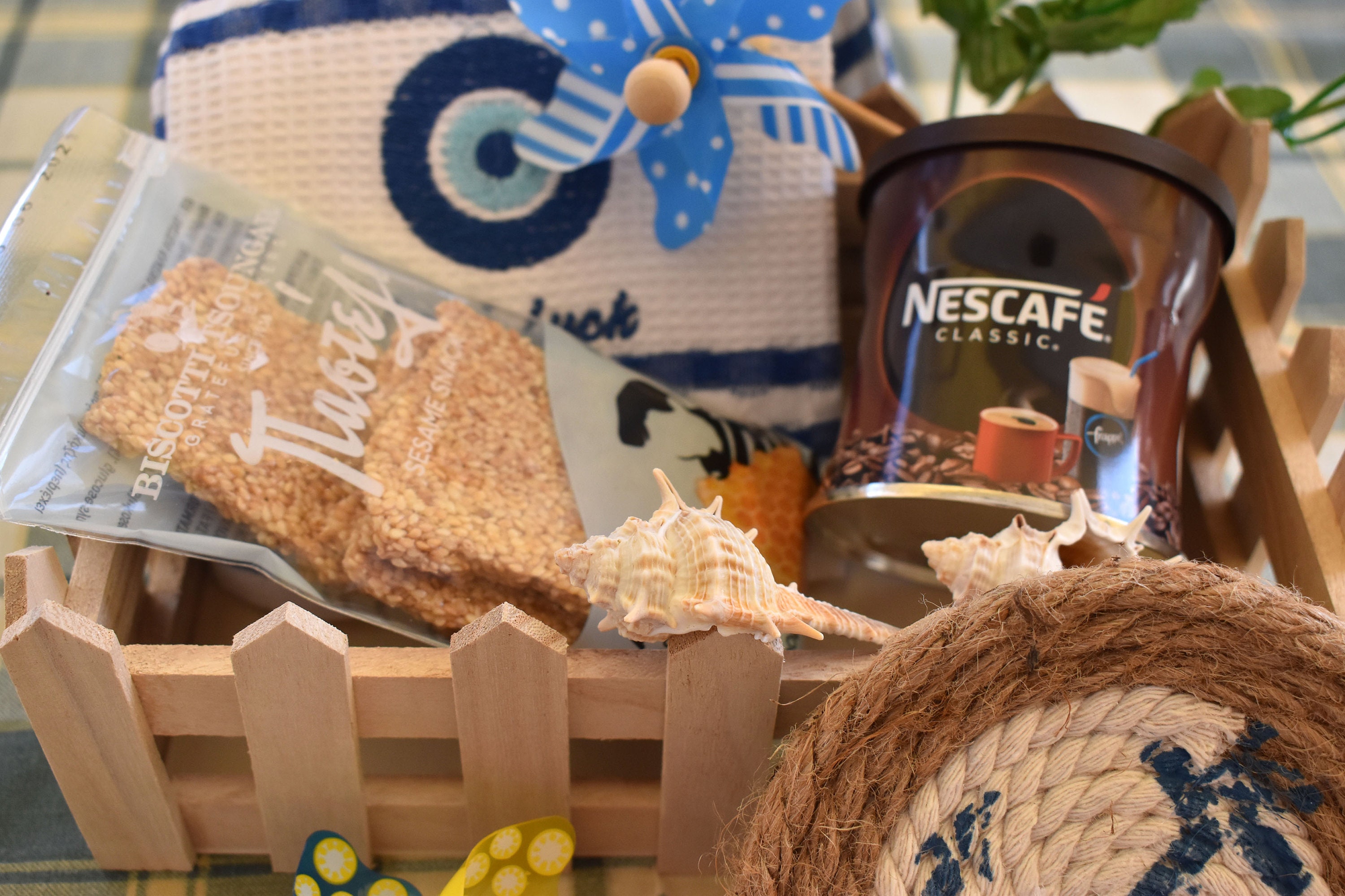 Greek Gift Basket With Coffee for 2. Sweet With Sesame, Greek Coffee