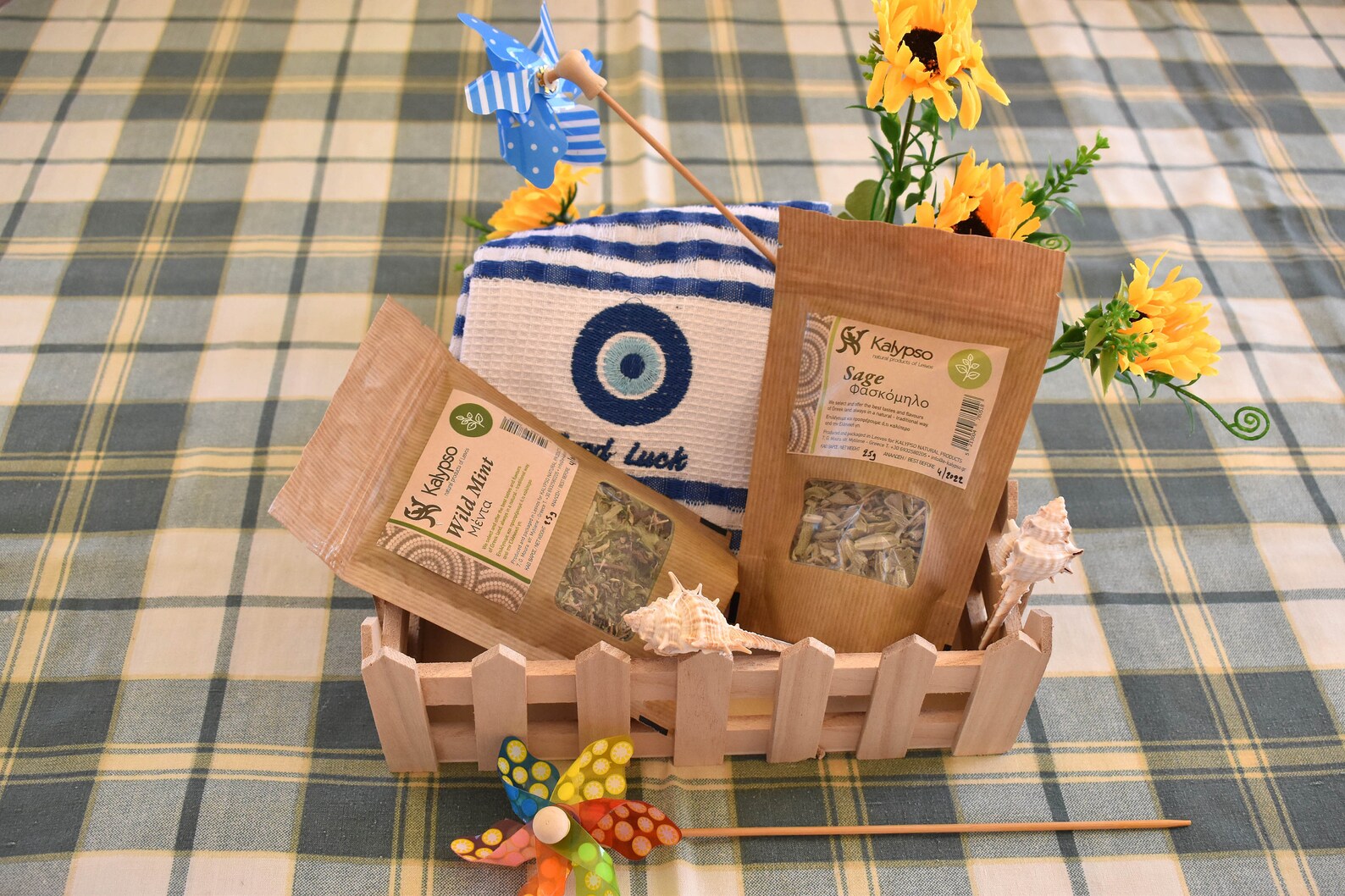 Greek Gift Basket With Organic Tea . Sage Tea Wild Mint Etsy