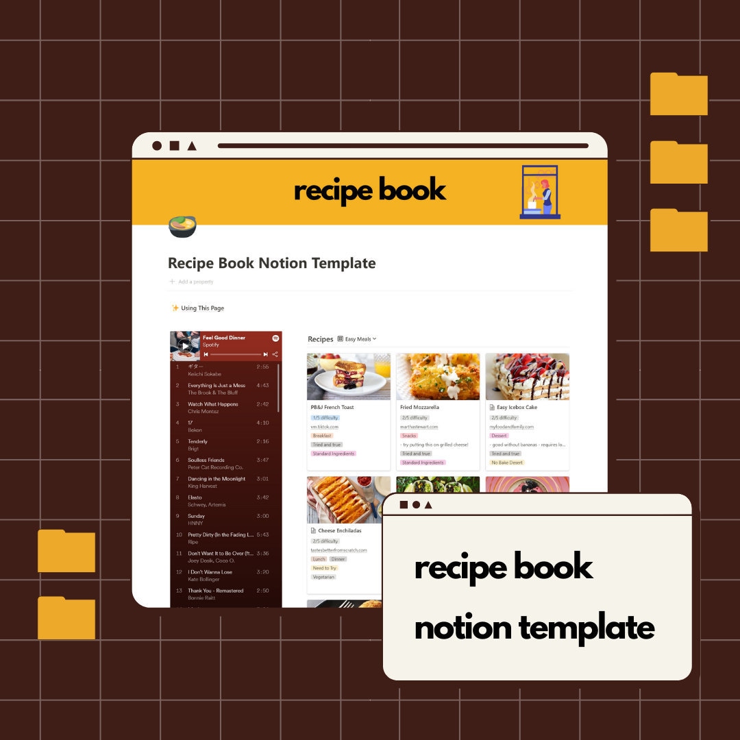 Recipe Book Notion Template for Cooking, Meal Prep Etsy