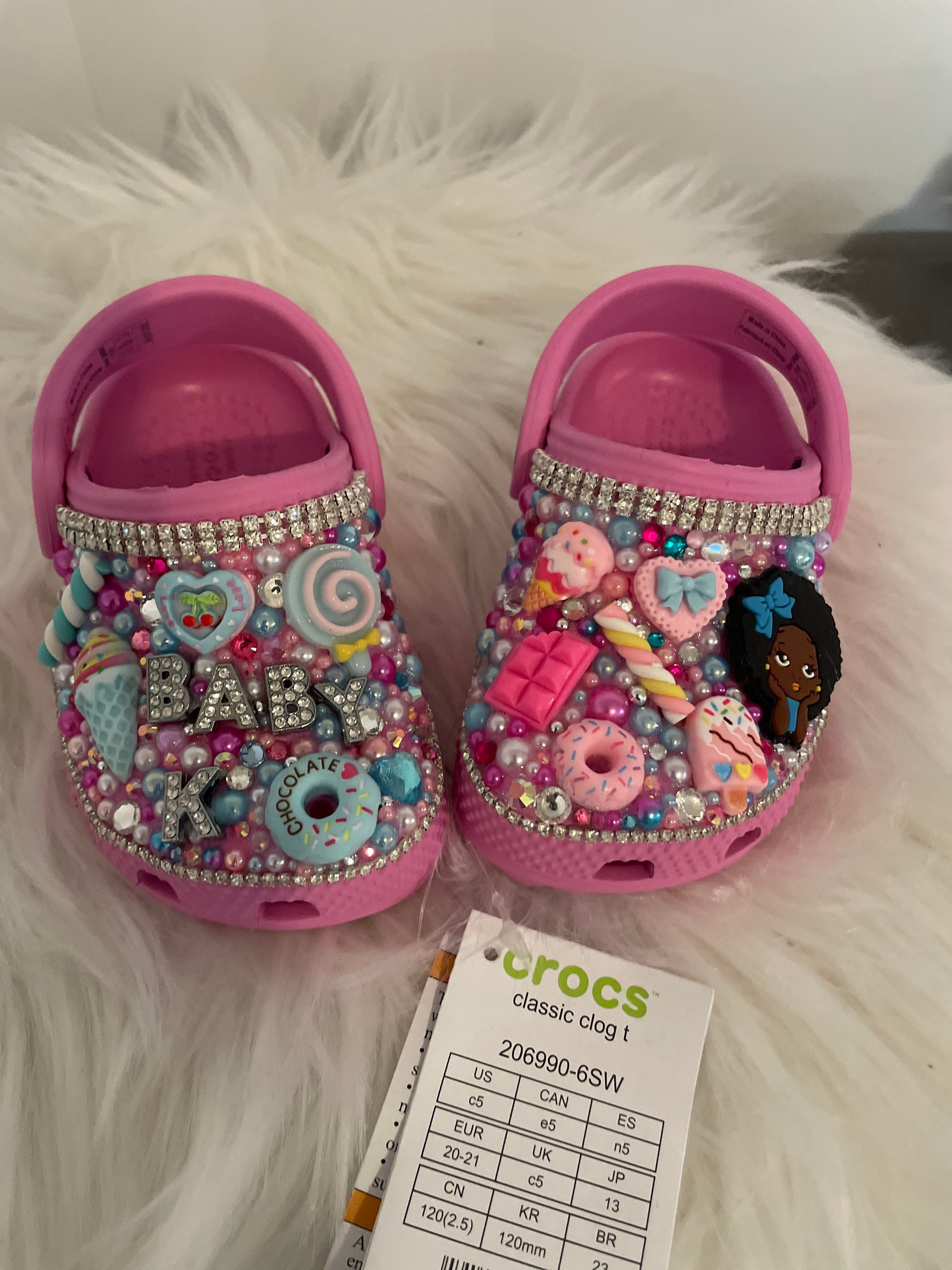 Kids Custom Bling Crocs sizes 11 5 Etsy