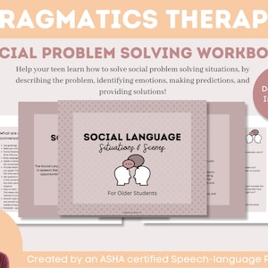 Social Problem Solving Pragmatics Therapy for Teens Social Skill Stories for Teenagers Speech Therapy Materials for Pragmatics SLP Activity
