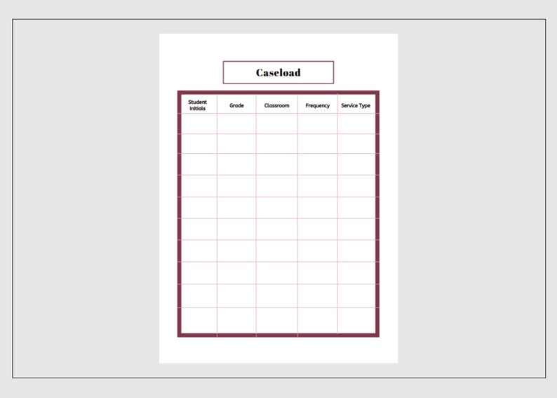 SLP School Planner Speech Therapy Printable Agenda Caseload - Etsy
