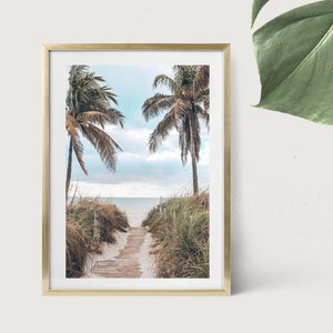 Key West Florida Palm Tree Print Digital Download Art Prints Coastal Prints Beach Art Print Florida Palm Tree Prints Florida Palm Print