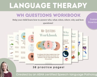 Speech Therapy Activities WH Questions for Kids Kindergarten Activity Speech Therapy Materials for Autism Therapy Resources Language Therapy