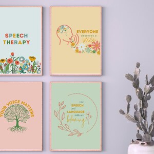 Speech Therapy Poster Bundle Speech Therapy PNG Speech Language Pathologist Poster SLP room decor SLP Poster Speech Therapy Room Decor Print