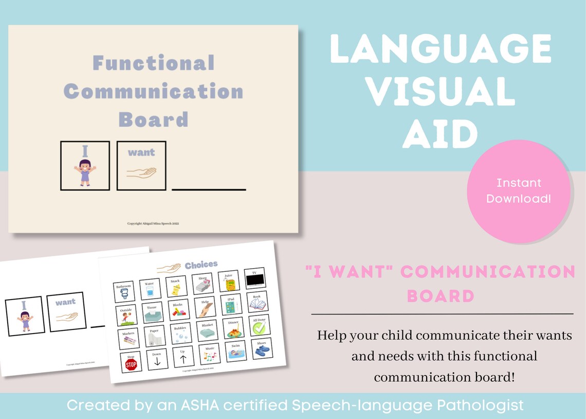 Autism Therapy ASD Speech Therapy Materials Visual Aid for Nonverbal Speakers Autism Visual Aid