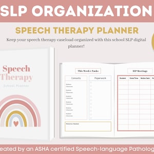 Escola planejador digital slp planejador escolar organizador terapia de fala caseload rastreador escola lista de verificação iep terapia de fala planejador digital