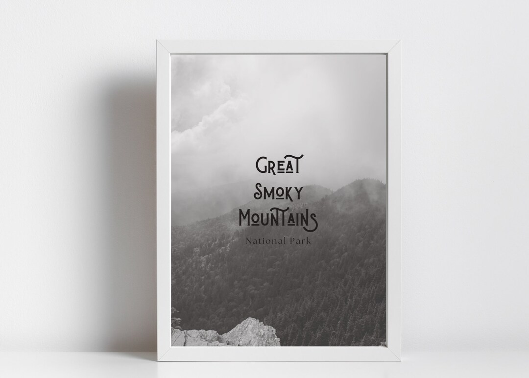 Smoky Mountains Black and White Mountains Poster Great Smoky Mountains
