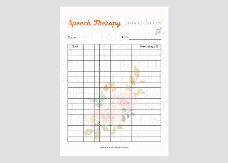 Speech Therapy Data Collection Speech Therapy Notes SLP Digital Data
