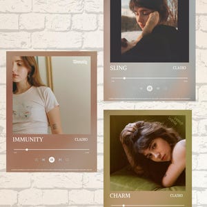 Clairo Posters/Digital Download/3 Album Pack/Immunity/Sling/Charm/Minimalist Music Poster/Spotify Poster/Wallpaper/Wall Decor/Room Decor