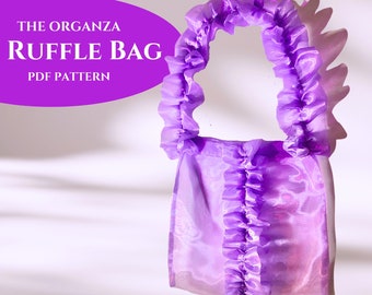 The Organza Ruffle Bag PDF Sewing Pattern, Easy patterns, Instant download A0, A4 and letter size