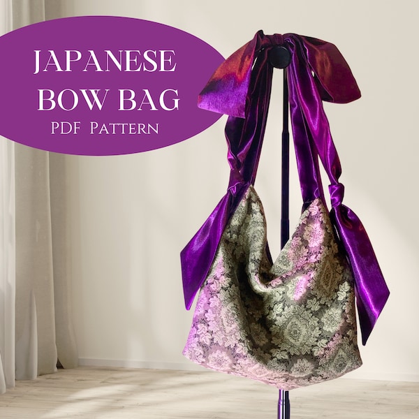 Japanese Bow Bag PDF Sewing Pattern | Instant download A4 and Letter size