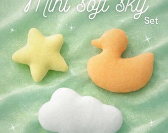 Naaipatroonbundel voor eend, wolk en ster | Patroon voor plat pluche | Geschikt voor beginners | PDF-download | Minimalistische pluche patroonset | Eenvoudig naaien
