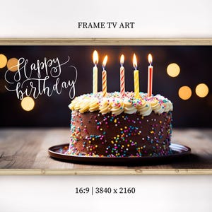 Happy Birthday Frame TV Art Samsung Frame TV Art Birthday Frame TV Art Birthday Cake Frame tv Art Digital Download tv art