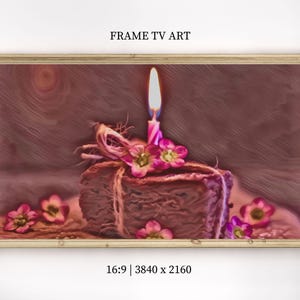 Happy Birthday Frame TV Art Samsung Frame TV Art Birthday Frame TV Art Birthday Cake Frame tv Art Digital Download Floral Birthday Tv Art