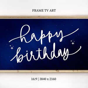 Happy Birthday Frame TV Art Samsung Frame TV Art Birthday Frame TV Art Blue Birthday Frame tv Art Digital Download tv art For Birthday Sign