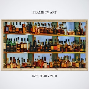 Bar Frame TV Art Samsung Frame TV Art Bar Cart Frame TV Art Drinks Frame tv Art Digital Download Bourbon Whiskey tv Art Man Cave Tv Art