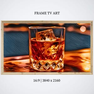 Whiskey Frame TV Art Samsung Frame TV Art Bar Cart Frame TV Art Bar Frame tv Art Digital Download Bourbon tv Art Man Cave Tv Art