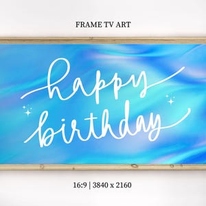 Happy Birthday Frame TV Art Samsung Frame TV Art Birthday Frame TV Art Blue Birthday Frame tv Art Digital Download tv art Ocean Birthday