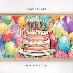 Happy Birthday Frame TV Art Samsung Frame TV Art Birthday Frame TV Art Birthday Cake Frame tv Art Digital Download tv art