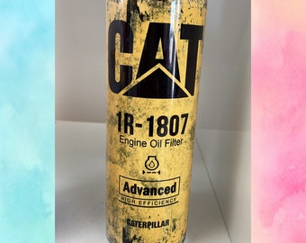 CAT tumbler Caterpillar tumbler cat glass can CAT equipment inspired CAT filter tumbler oil filter tumbler heavy equipment operator n Deer