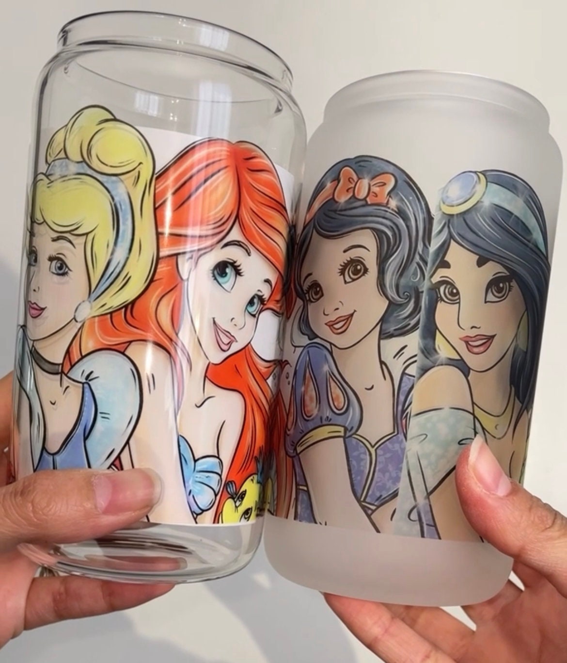 Princess Glass Containers Princess Glass Can Princess Tumbler Princess Gifts Disne Girls Gifts ...